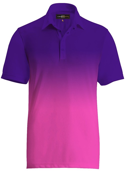 Loudmouth Fancy Ombre Purple-Pink Polo