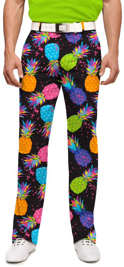 Loudmouth Herren-Hose lang "Electric Pineapples StretchTech"