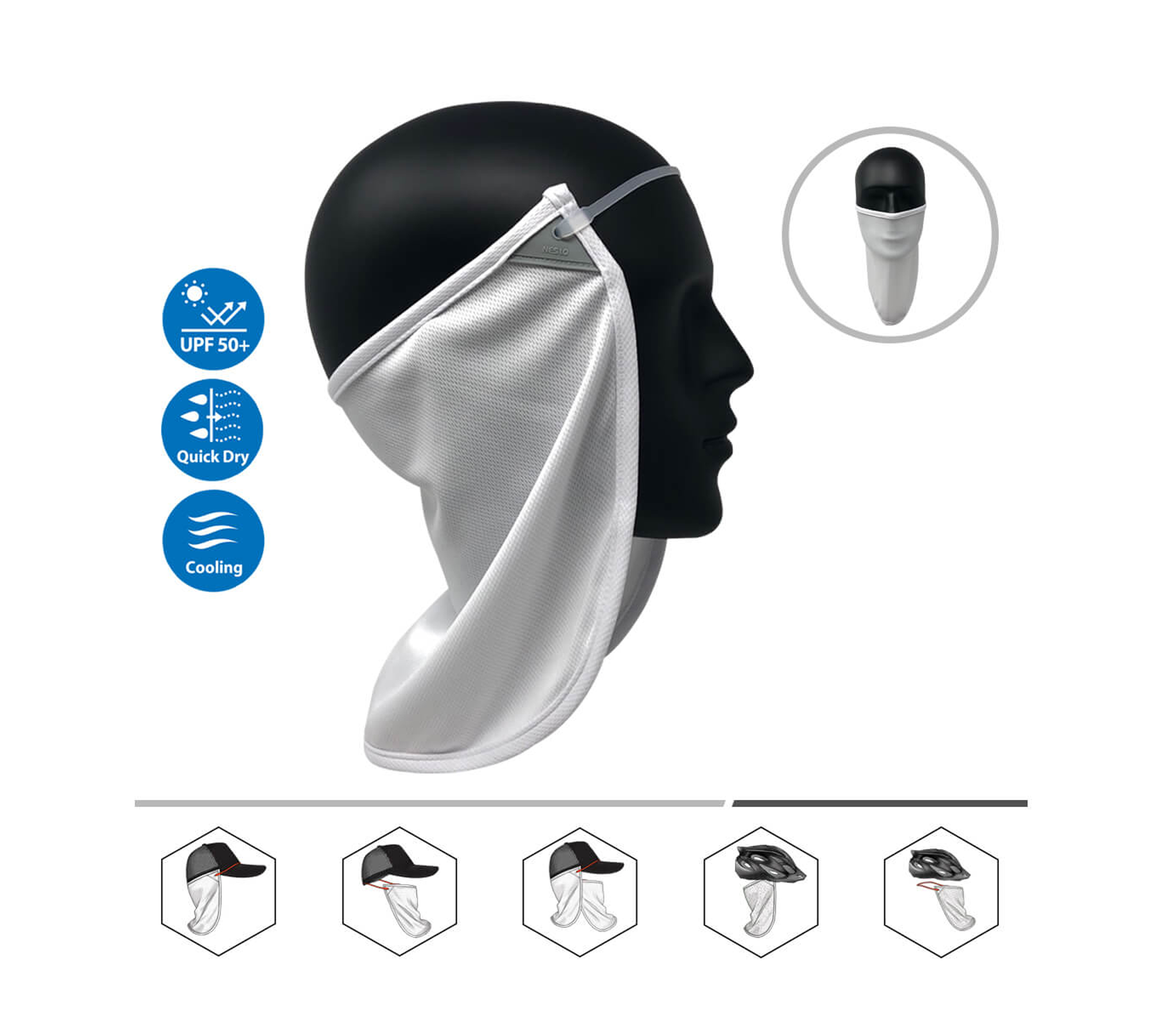 Neck Face Mask - white #1