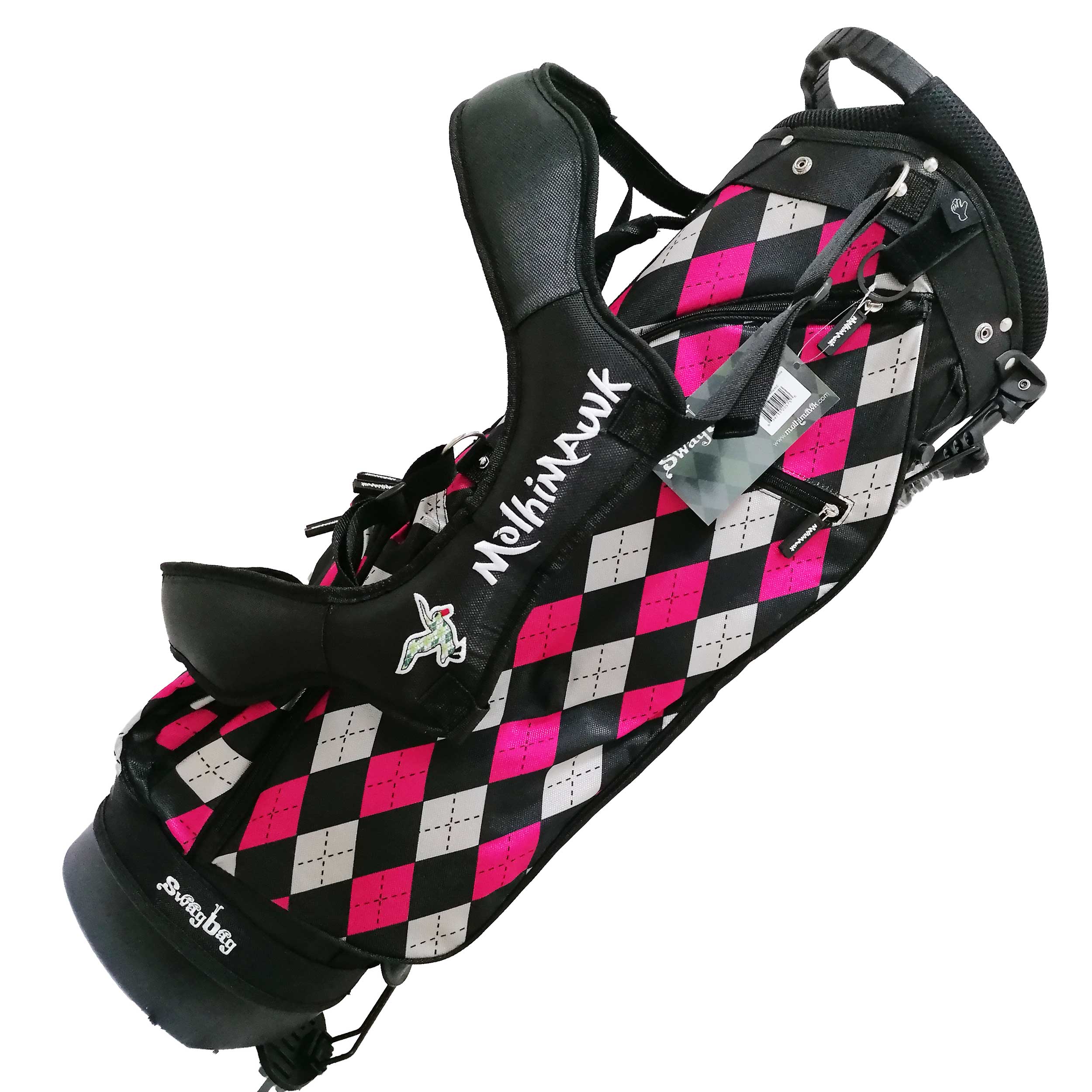 Molhimawk Stand Bag-Black & Pink Argyle