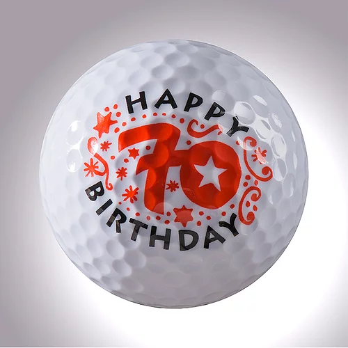 magball-Magnetischer Deko Golfball "Happy Birthday 70"