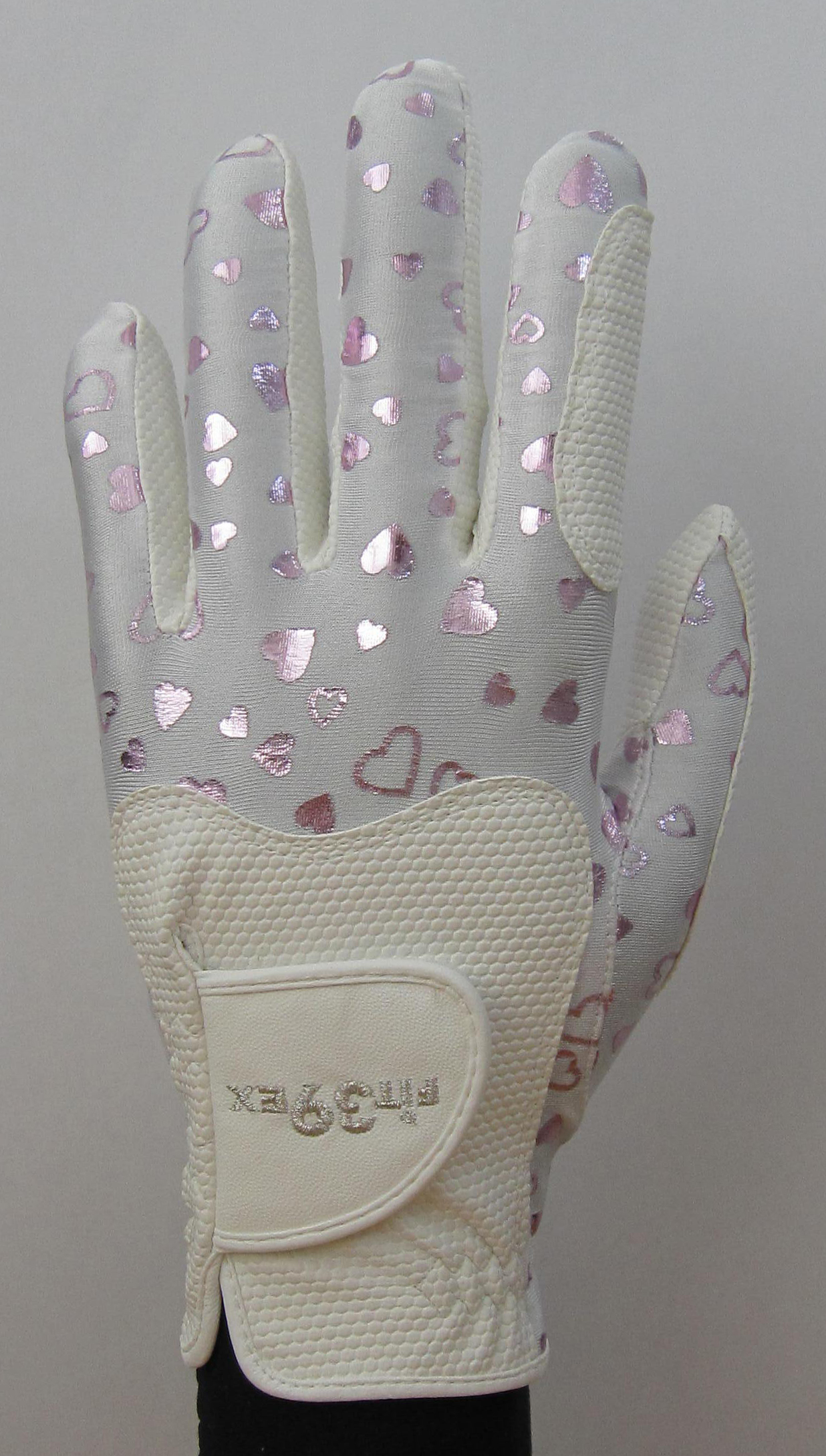 Golf Glove Fit 39 Heart Pink/White