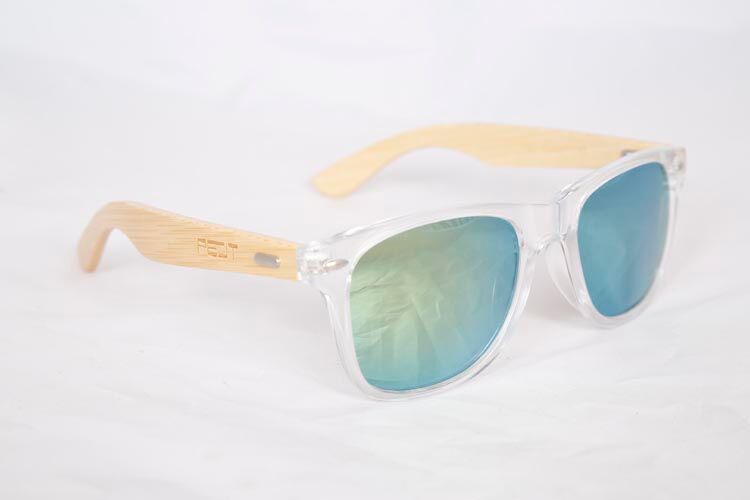 PELT WOOD Sunglasses , Blue-White