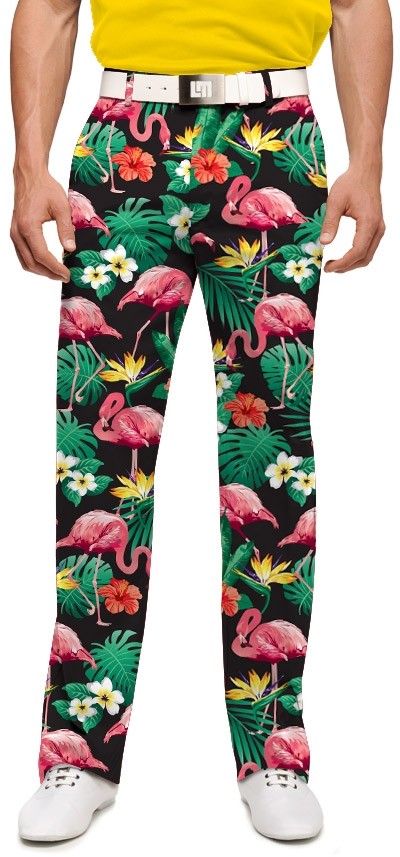 Loudmouth Herren-Hose lang "Flamingo Bay Stretch Tech"