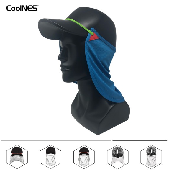 CoolNES Patent 2 in 1 Sonnenschutz für Nacken und Gesicht, Abnehmbar &  Einheitsgröße Kopfband Nackenschutztücher für Kappen, UVB 50+, sky #6, 2020 Version